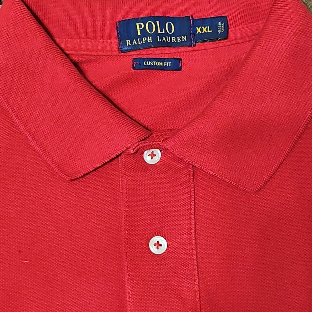 Polo Ralph Lauren Red Blue Big Pony #3 Embroidered Men XXL Custom Fit